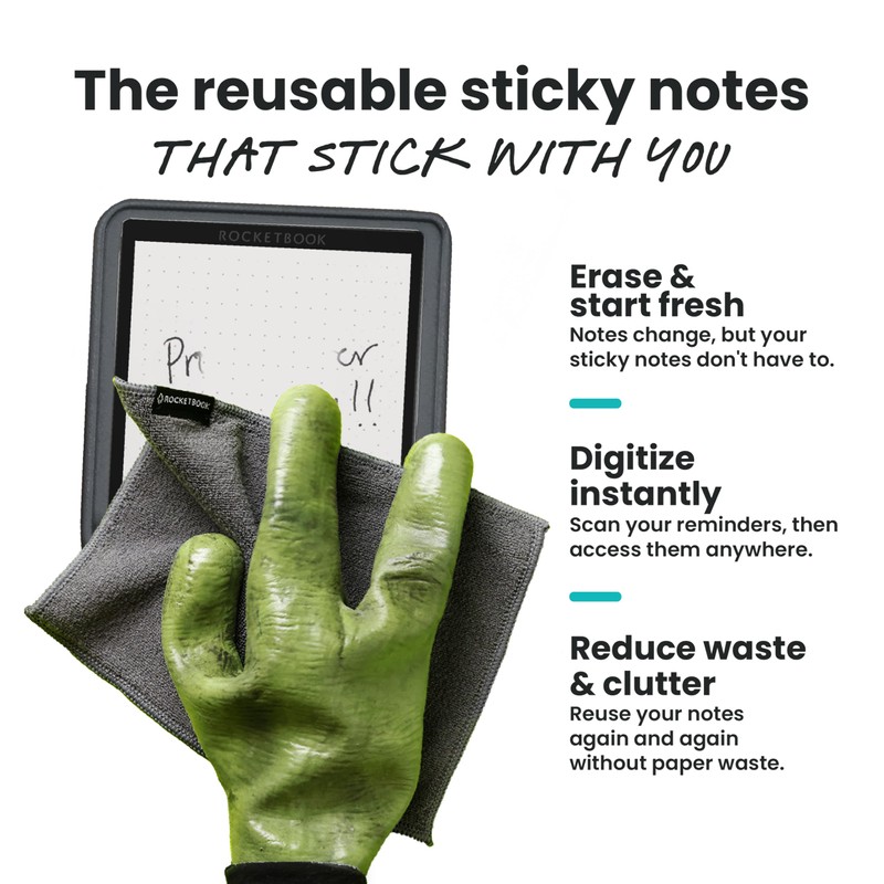 Rocketbook Reusable Sticky Notes Starter Pack, Restick and Reorganize Memo