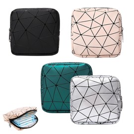 Hazrcvr Sanitary Napkins Storage Pack of 4 Small Portable Tampon Bag Tampon Storage Bag Sanitary Napkin Organiser Cosmetic Bag Tampon Sanitary Towels Storage with Zip