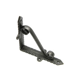 Pair of Small Shelf Brackets Simple Scroll Antique Cast - 130mm x 130mm / 5.0" x 5.0"