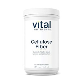 Vital Nutrients Cellulose Fiber Powder - 375g Cellulose Insoluble Fiber Powder - Fiber Supplement Powder Supports Healthy Bowel Function - Gluten, Dai