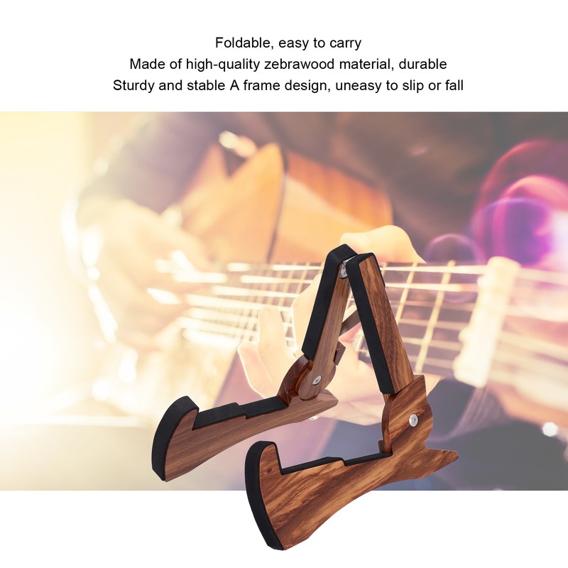 Electric Guitar Stand MA38E Foldable Zebrawood RabbibShape Flooring Holder with