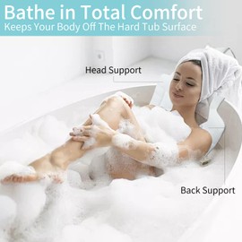 Full Body Bath Pillow for Bathtub, Luxury Bathtub Pillows for Head and Neck Back Support, Bath Pillows for Tub Full Body, Luxury Bath Cushion for Tub, Thick Bathtub Cushion 51" x 16"