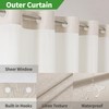 eachope Stall No Hooks Needed Linen Textured Shower Curtain with