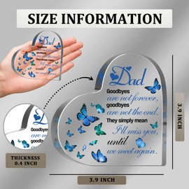 Sympathy Gifts for Loss of Loved One, Memorial Gifts for Loss of Dad, In Memory of Father Plaque, Bereavement Condolences Grief Gifts, Funeral Remembrance Decor Ornament Sign