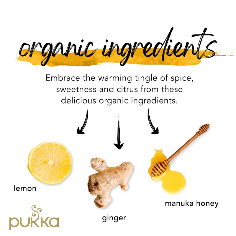 Pukka Herbs Organic Tea Bags, Lemon, Ginger & Manuka Honey
