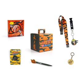 Naruto Shippuden Konoha Collectors Looksee Box | Artículos de coleccionista de cajas misteriosas | Juguetes y accesorios Naruto | Caja de regalo divertida Geeky | 5 coleccionables de juguetes