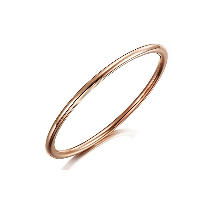 Bangle Real 18k Rose Gold Filled Solid Teen Girls Cuff