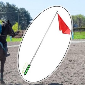Telescopic Equestrian Training Flag Kit for Horse Training – Red and White Flags with Quick-Release Hook for Riding Practice