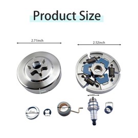 Compatible with Stihl MS170 MS180 Chainsaw Clutch Assembly 646170/11231602001, Worm Gear 11236407102, Sprocket 3/8" Picco 6T 11236402003 Replacement Parts