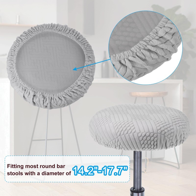 PATIKIL Stool Covers Round, 2 Pcs Elastic Bar Stool Covers