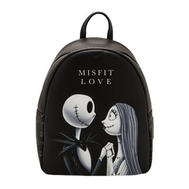Loungefly The Nightmare Before Christmas Jack & Sally Misfit Love Mini Backpack BLACK NONE
