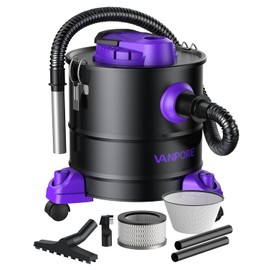 VANPORE Ash Vacuum for Pellet Stoves: 5.2 Gallon Fireplace Ash Vac with 1200w Powerful Suction & Wheeled Base - Ash Vacuum Cleaner for Fireplaces, Pellet Grill, Wood Stove, Fire Pits