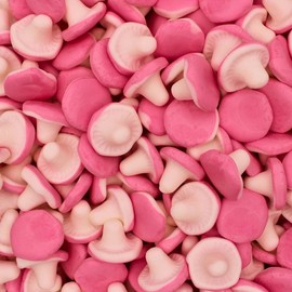 Malaco Swedish Mushroom Foam Marshmallows - 6 oz - Strawberry Bonbon - Sweet Snack - Soft, Candy Candy Soft Chewy Candies