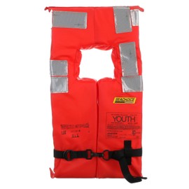Seachoice 85910 Type I Commercial Offshore Vest - Fluorescent Orange, Reflective Panels, Child - up to 90 Pounds
