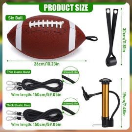 TOBWOLF Football Throw Trainer, Football Bungee Catching Trainer with Pump Size 6 Fits Ages 11+ Youth, Pass Back Trainer Improving Enhance Solo Passing Catching Skills Indoors & Outdoors