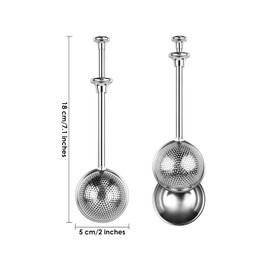 ds. distinctive style Flour Sifter 304 Stainless Steel Flour Duster Tea Strainer Set of 2 Spring-Operated Handle Strainer for Baking, Sifting Sugar, Flour, Spices, and Herbs