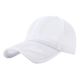 White Fang CZ068 Hat, Sports Brim, Solid Color, Mesh, Stylish, Cool, Men's, Women's,, white