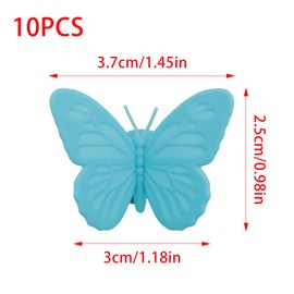 Yucenora 10 PCS Butterfly Wine Markers, Silicone Glass Bottle Charms, Multicolored Drink Identifiers Tags for Glasses Cup, Water Bottle Name Band for Party Cocktail