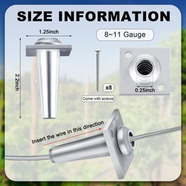 Chumia 5 Pcs Anchor Vise 9 Gauge Wire for Tightening 8-11 Gauge Grape Trellis with Screws Galvanized Solid Wire Build Trellises, Vineyards, Fences and Arbors