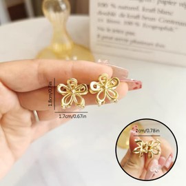 Pack of 12 Mini Hair Clips, Hair Clips, Flower Golden Flowers Hair Clips, Robust Mini Metal Clips, Cute Hair Clips, Hair Accessories for Women and Girls