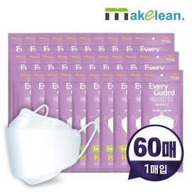 Mayclean KF94 fine dust prevention yellow dust mask 60 sheets / individually packaged for adults / 메이클린 KF94 미세먼지 방역 황사마스크 60매 / 개별포장 성인용