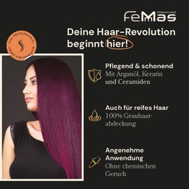 FemMas Hair Colour, Professional Cream Hair Colour with Argan Oil, Keratin & Ceramides, as Permanent Hair Colouring or Tint for Radiant, Durable Colour Results, 3x Metallic Grey, 100 ml