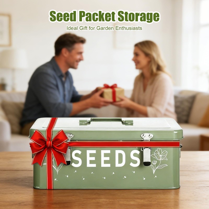 Zenymb Seed box, Seed storage box, Garden seed organizer