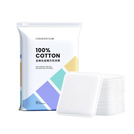 Square Cotton Pads 80 Counts Not to Shed or Fall Apart 100% Cotton Makeup Remove Pads Face Cotton Pads Unique Triple-Layer Design for Daily Skin Care,Lint-Free