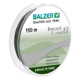 Balzer Iron Line 8-line Braided Fishing Line - Various Colours - Various Cord Sizes, green, 0,16 mm