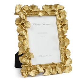 VAN GOGH ART Vintage Gold Picture Frame 4x6 Inch, Gold Ornate Leaf Textured Hand-Crafted Resin with Glass Front Antique Photo Frame for Tabletop Display, Retro Design Home Decor