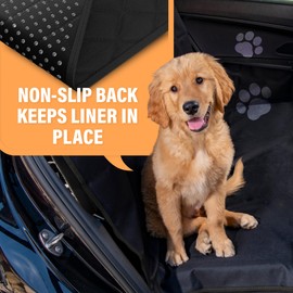 Active Pets XL Waterproof Hammock Large Car Seat Cover, Fits SUVs Trucks Big Sedans, Secure Convertible Travel Bed Protects Backseat Cargo from Dog Puppy Pet Water Food Drool Urine, Black