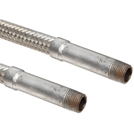 Hose Master Annuflex Stainless Steel 321 Flexible Hose Assembly, 3/4" Stainless Steel 304 NPT Male Connection, 898 PSI Maximum Pressure, 18" Length, 3/4" ID