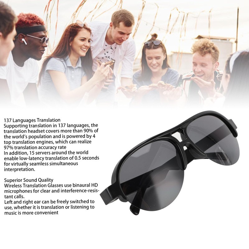 Goshyda Bluetooth Sunglasses, Smart Glasses Open Ear Style with Translation