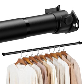 Zipglo Closet Rods for Hanging Clothes, 16 to 52 Inches Adjustable Closet Rod，Black Tension Rod for Closet Heavy Duty Metal Closet Pole, 1.3 Inch Diameter Closet Rod for Wardrobes Closet RV