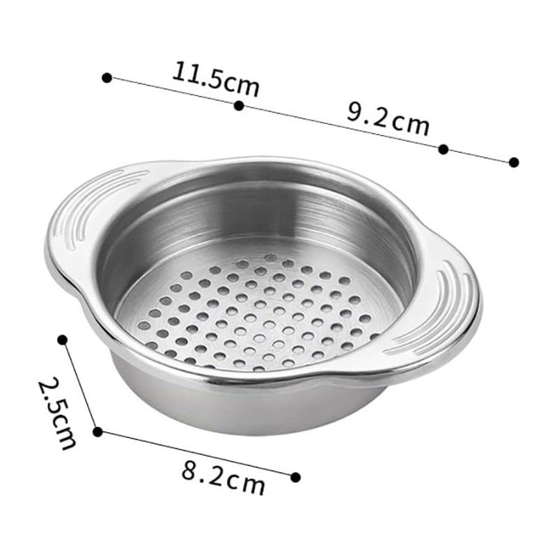 Silver Stainless Steel Canning Colander Food Can Strainer Fruit Can