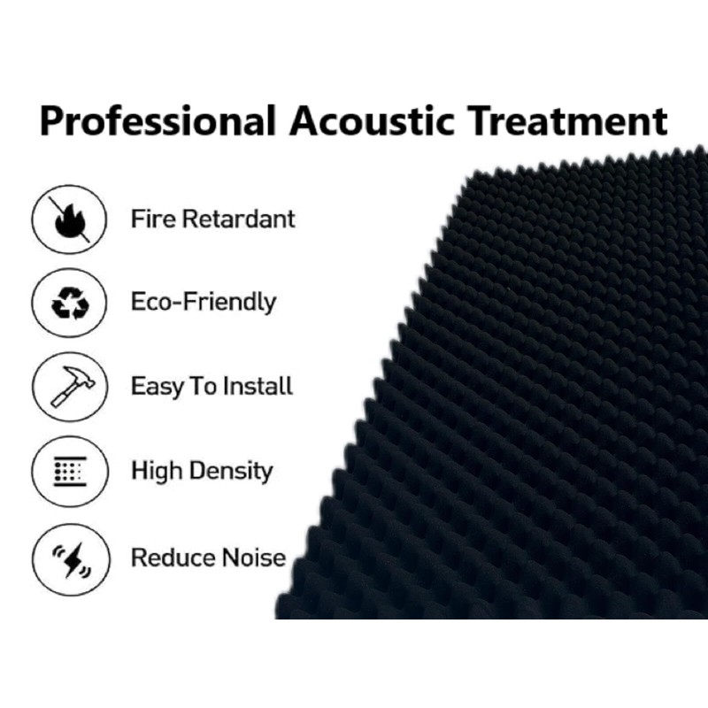 Jdejiela 4 Pack Egg Crate Foam Sound Proof Foam Panels