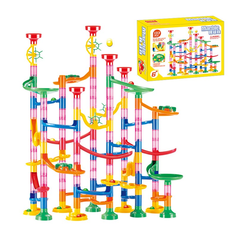 Marble Run Building Blocks Three Dimensional DIY Race Track Marble