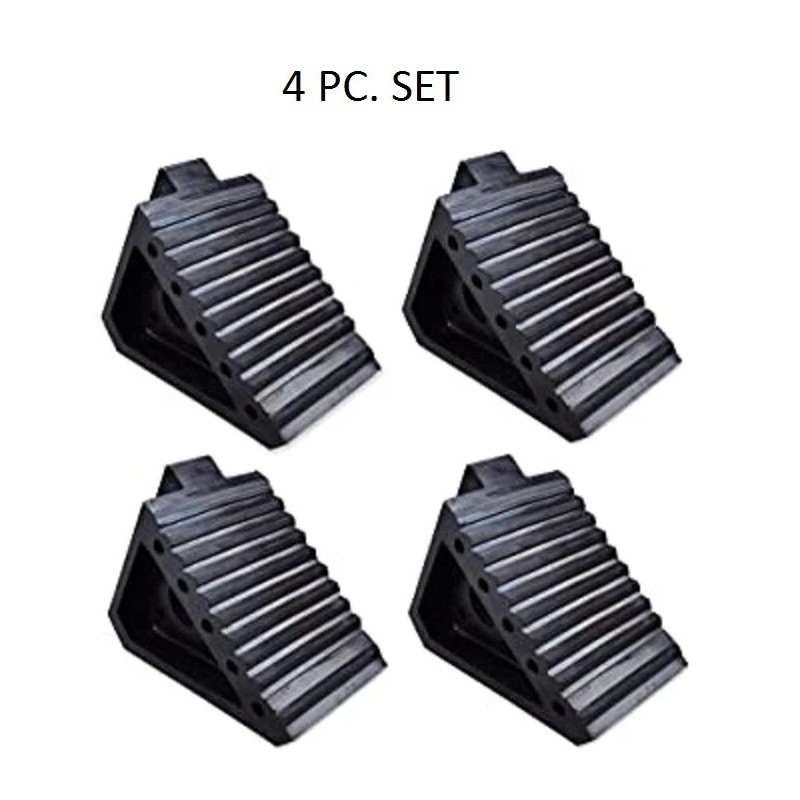 HAUL MASTER Heavy Duty Rubber Wheel Chocks Set of 4