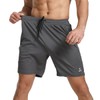 JustSun Men's Sports Shorts with Zip Quick Drying Lightweight Stretch