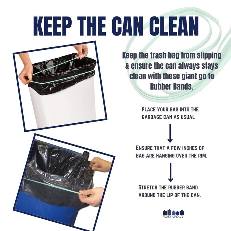 Plasticplace 26" Rubber Bands for 64-65 Gallon Trash Cans, 5