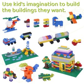 Cutedeer Bloques de construcción de 138 piezas para niños pequeños, juego clásico de ladrillos grandes compatible con todas las principales marcas, ju