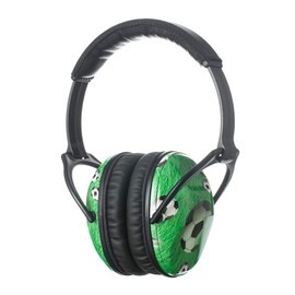 PROTEAR Foldable Comfortable Hearing Protection, Foldable Adjustable Headband Earmuffs for Adults Children, Noise Protection Headphones Children (Green Football)