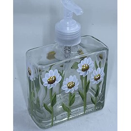 Hand painted White and Yellow Daisy Soap or Lotion Dispenser
