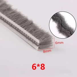 Zjclx 5m (16feet) Brush Weather Striping Card-Slot Seal Strip Pile Weatherstrip Door Sweep Brush for Door Window (6mm x 8mm (1/4" 5/16"), Gray)