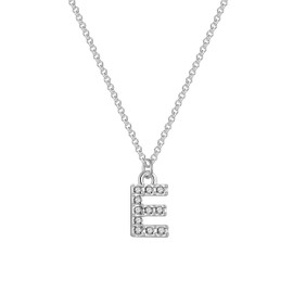 Philip Jones Pave Initial Necklace Letter E Created with Zircondia® Crystals