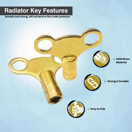 Radiator Bleed Keys Radiator Valve Clock Key for Bleeding and Bleeding Solid Brass 2 Pack (5.75mm (Key No.14))