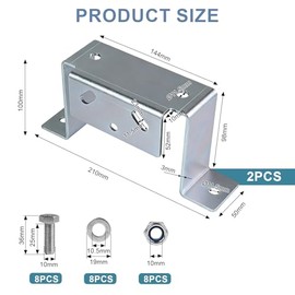 2 x Bracket for Support Supports, Adjustable Trailer Support with Bolt and Screw, Trailer Accessories Supports, Mounting Profile for Support Supports