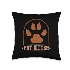 Pet Sitter Cat Dog Daycare Pet Walker Dog Sitter Cat Sitter Throw Pillow
