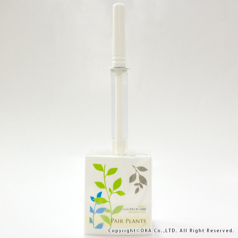 OKA Pair Plants Toilet Brush with Case, White