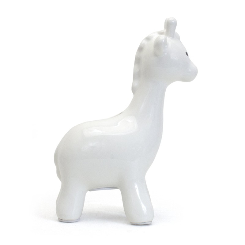 Child to Cherish Ceramic Giraffe Bank, White